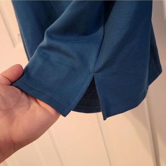 NWT Lane Bryant teal cold shoulder long-sleeved blouse - Picture 7 of 9